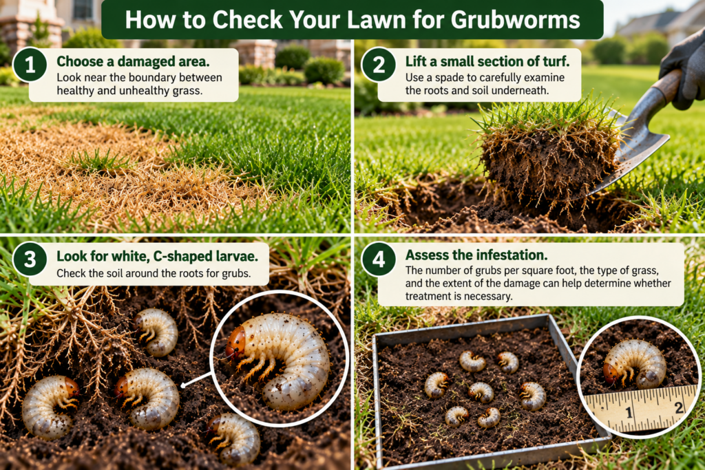 check for grubworms
